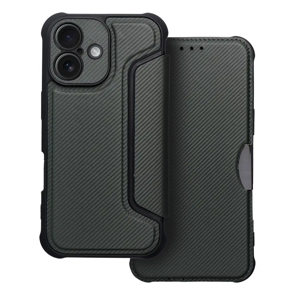 Torbica RAZOR Book za iPhone 16 Plus, temno zelena