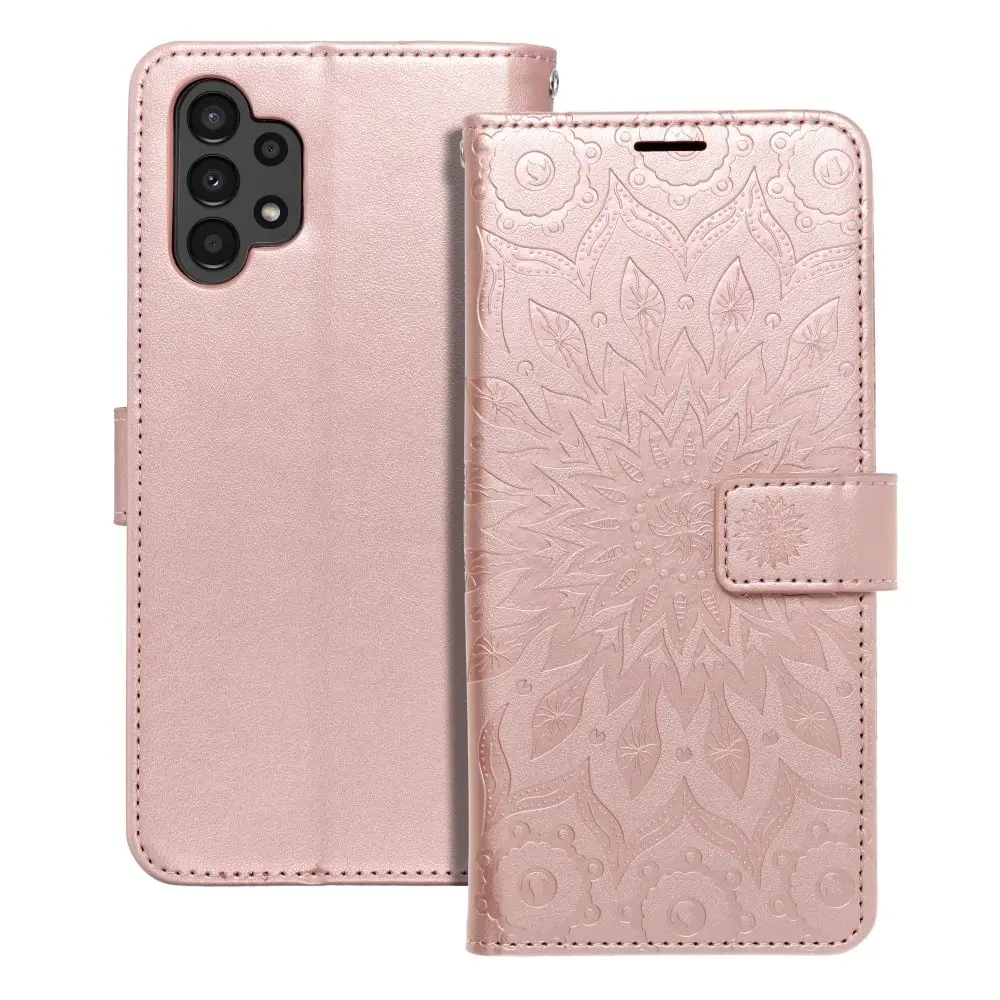 Torbica MEZZO Book za SAMSUNG A13 4G, mandala, zlato-roza