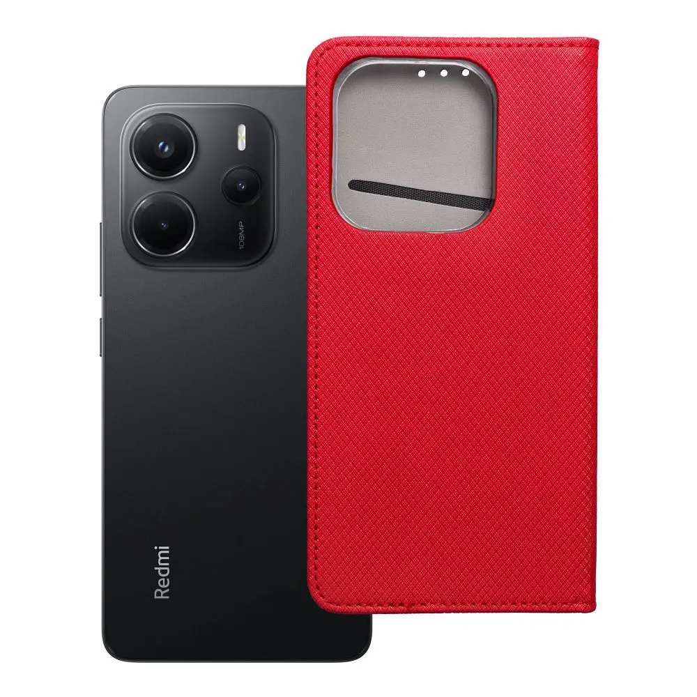 Torba SMART CASE Book za XIAOMI Redmi Note 14 4G (GLOBAL – 163,25 mm x 76,55 mm x 8,16 mm), rdeča