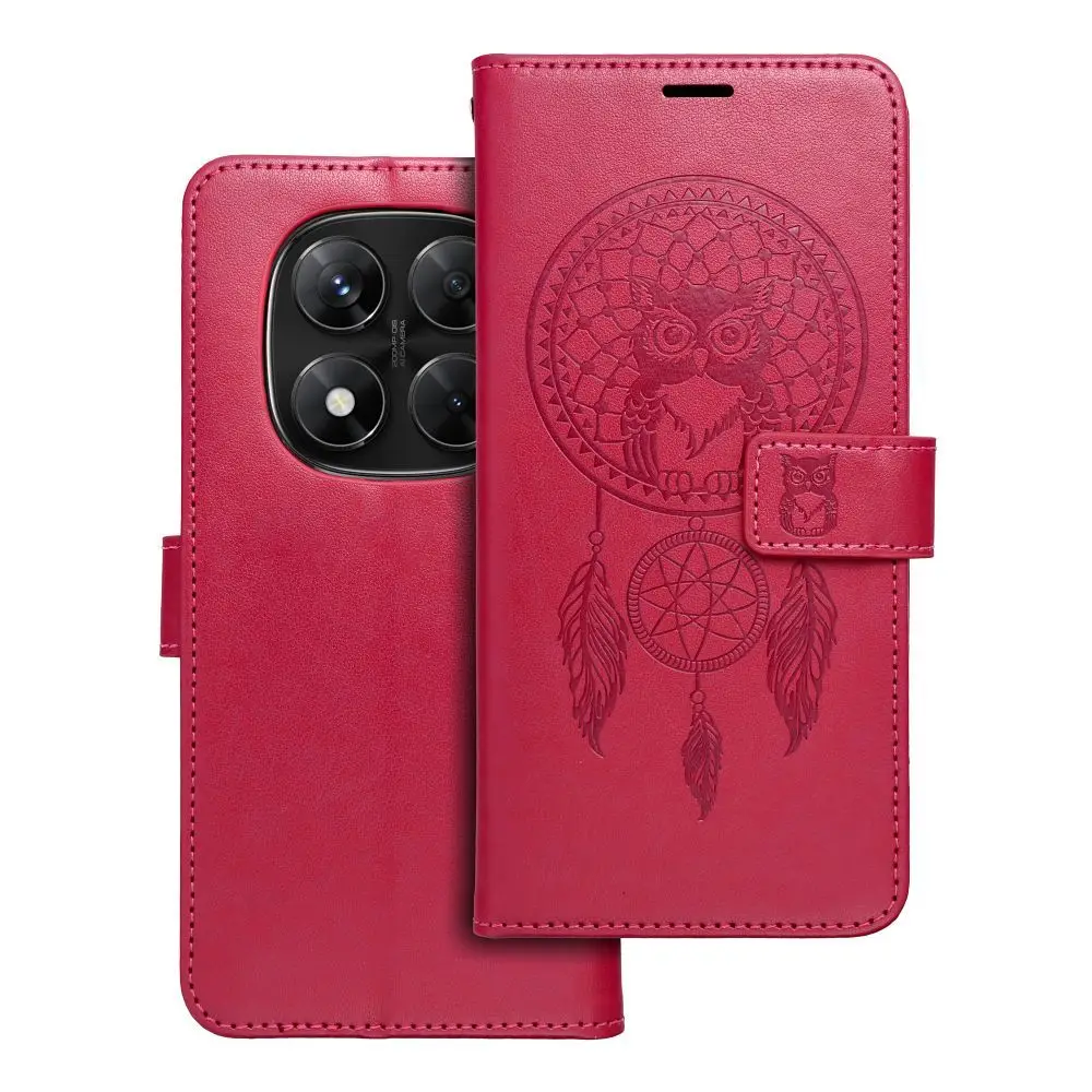 Torba MEZZO Book za XIAOMI Redmi Note 14 PRO 5G / 14 PRO PLUS 5G, magenta, z motivom lovilca sanj