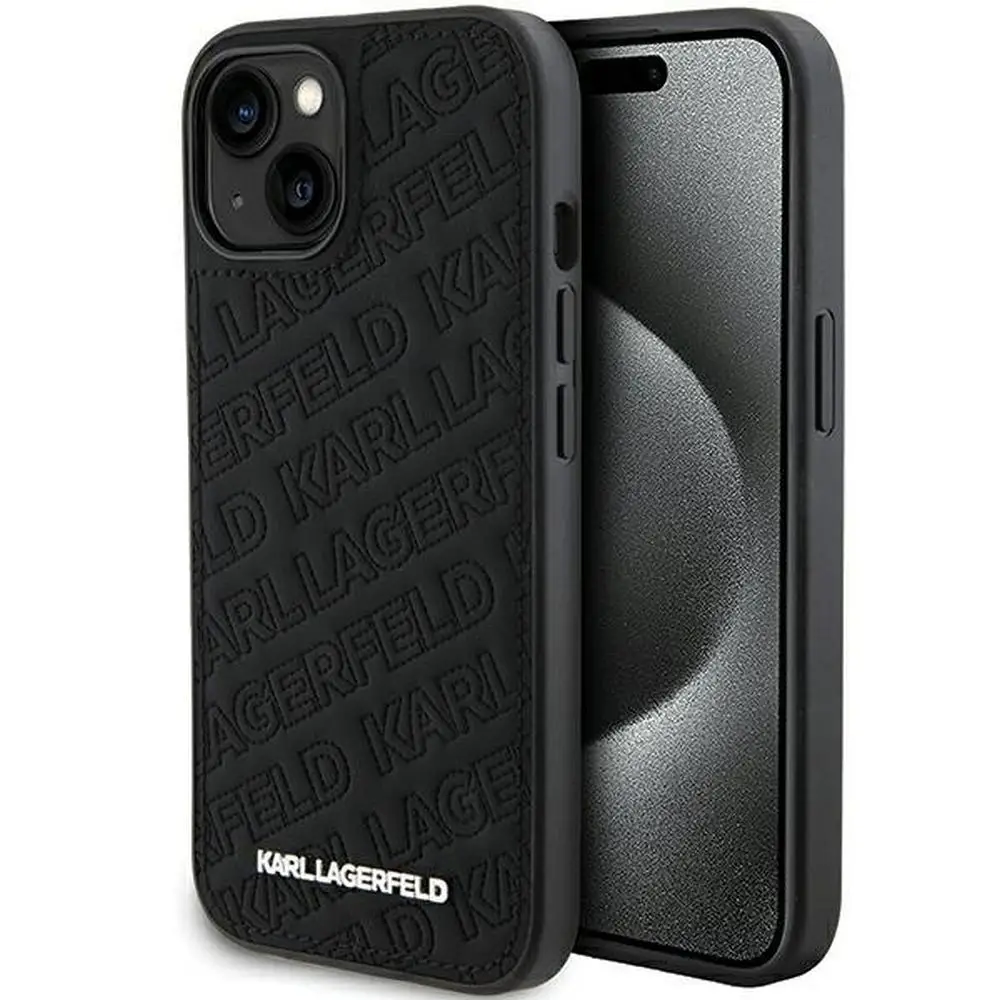 KARL LAGERFELD etui za IPHONE 15 KLHCP15SPQKPMK (Quilted Pattern) črno