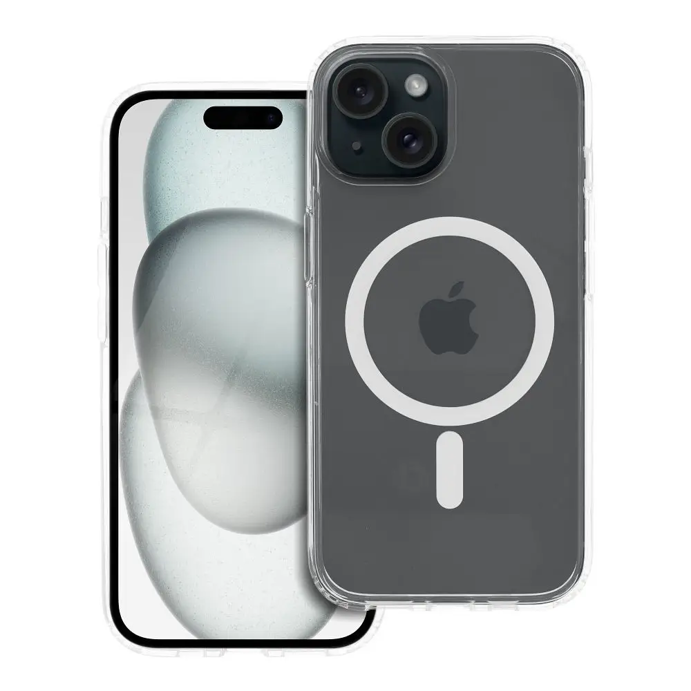 Ohišje za iPhone 15 Forcell F-Protect Clear Hybrid Premium, združljivo z MagSafe, prozorno 0INT