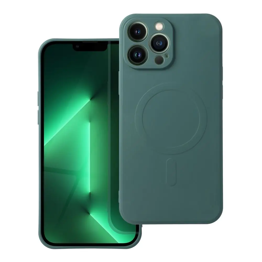 SILICONE MAG COVER ovitek, združljiv z MagSafe, za iPhone 13 Pro, temno zelen