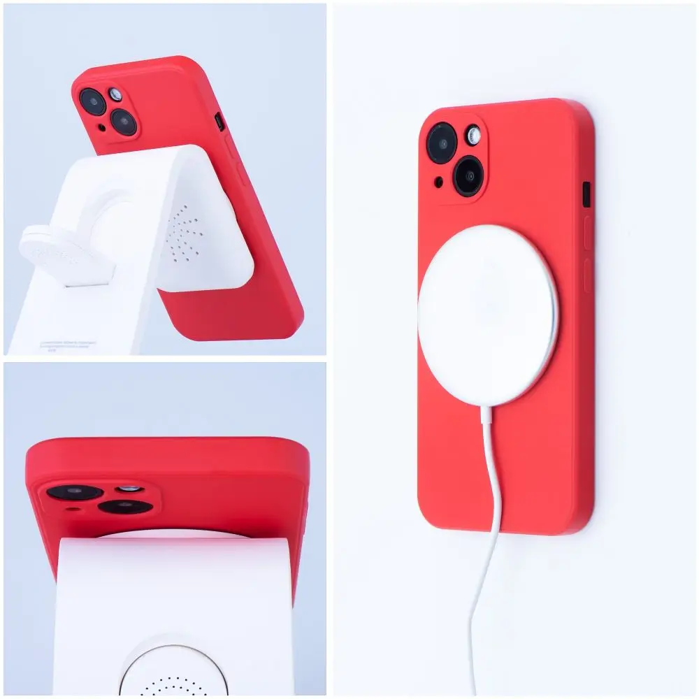 SILICONE MAG COVER ovitek, združljiv z MagSafe, za iPhone 17, rdeč