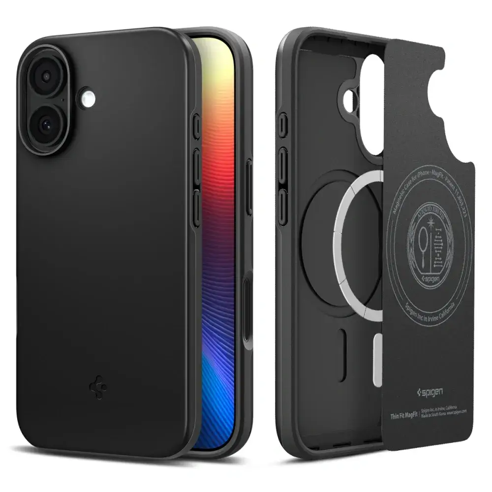 SPIGEN ovitek THIN FIT MAG, združljiv z MagSafe, za iPhone 17, črn