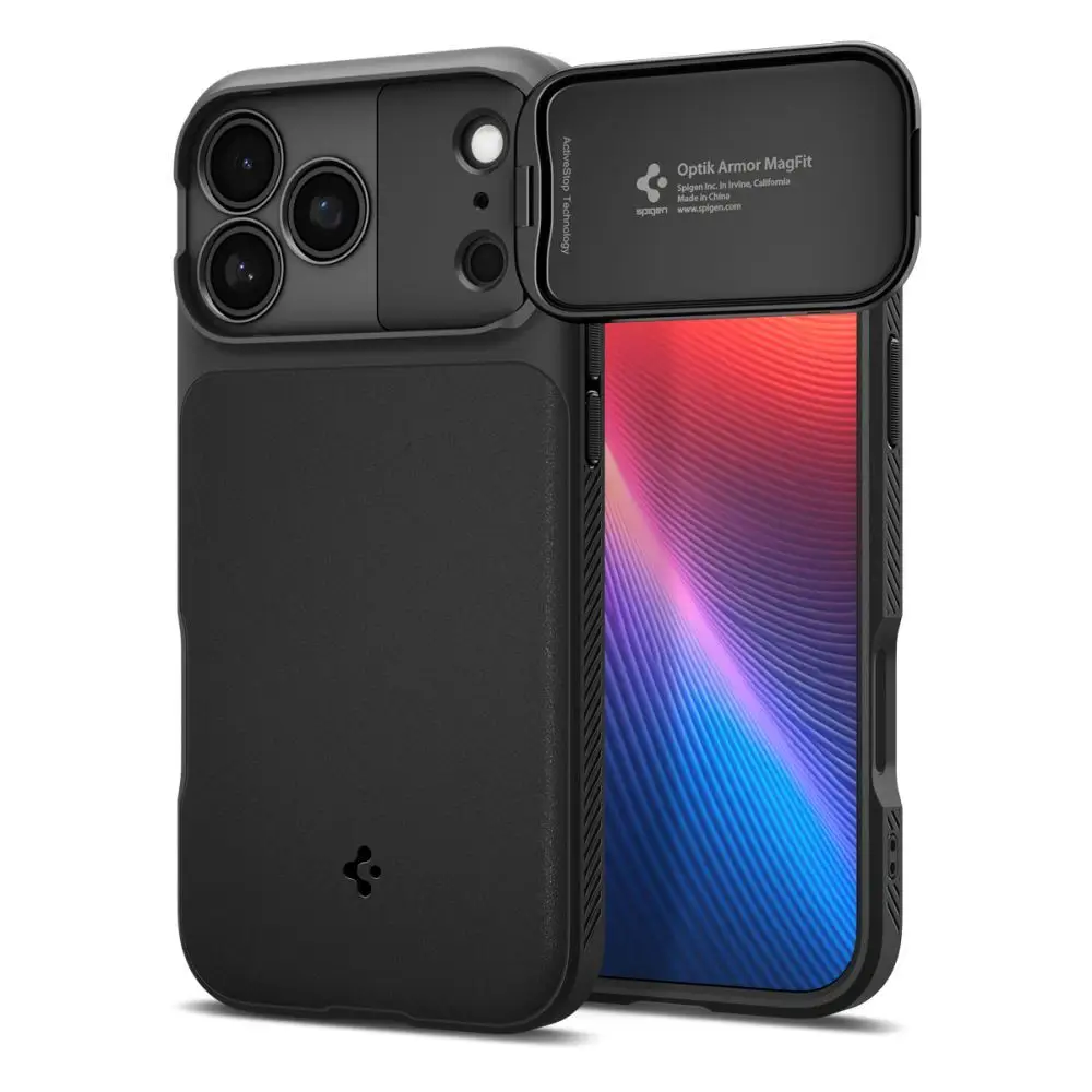 SPIGEN ovitek OPTIK ARMOR MAG za iPhone 17 Pro Max, črn