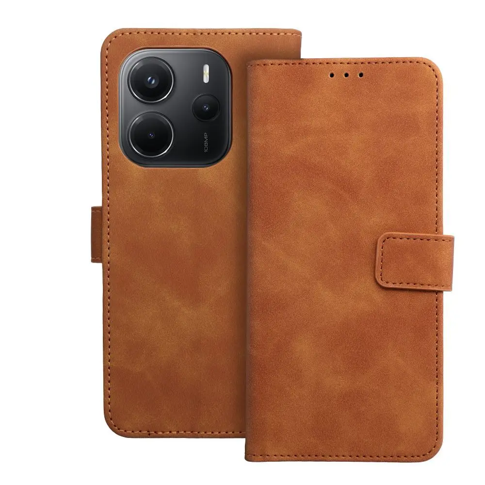TENDER Book ovitek za XIAOMI Redmi Note 14 4G (GLOBAL – 164,84 mm x 78,15 mm x 8,16 mm), rjav