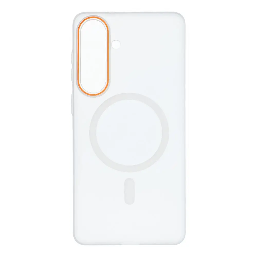 Prozorna torbica za Samsung S26 Plus Go Orange, združljiva z MagSafe