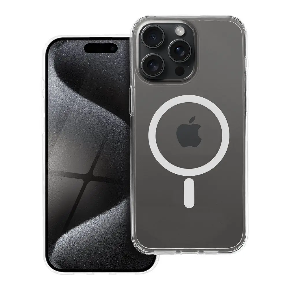 Ohišje za iPhone 15 PRO MAX Forcell F-Protect Clear Hybrid Premium, združljivo z MagSafe, prozorno 0INT