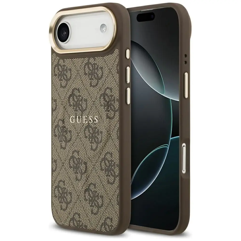 GUESS etui za iPhone 17 Air, združljivo z MagSafe, GUHMP17MP4MSEGCW (PU 4G W/ Classic), rjavo