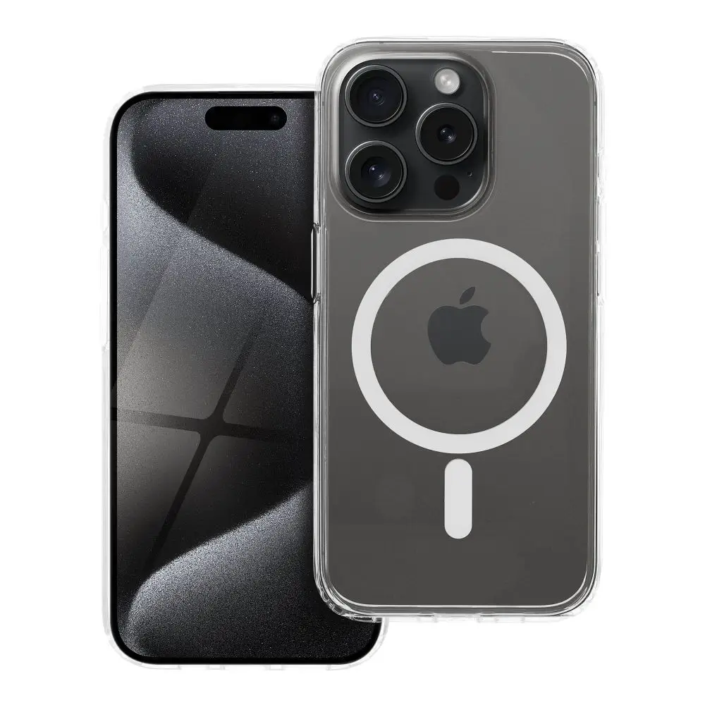 Ohišje za iPhone 15 PRO Forcell F-Protect Clear Hybrid Premium, združljivo z MagSafe, prozorno 0INT