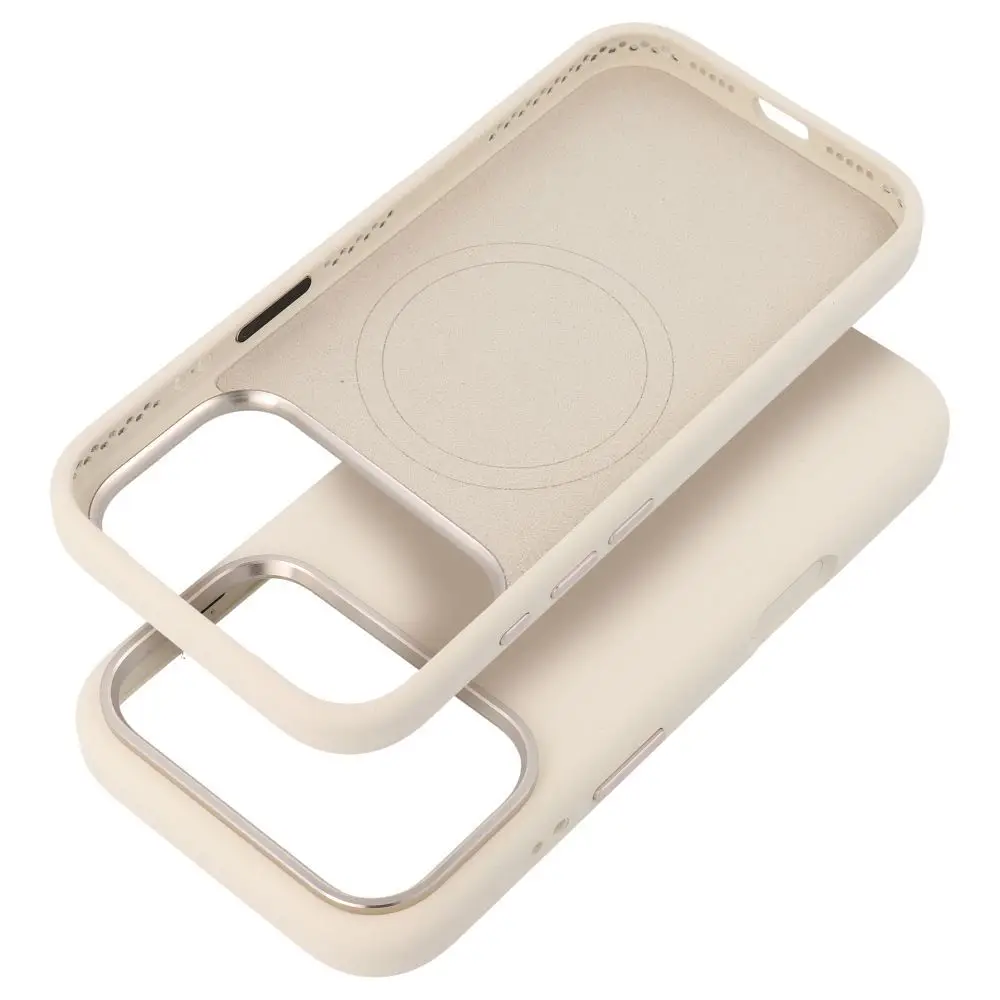 Ohišje za iPhone 16e (SE4 2025) / 17e Forcell F-Protect Frame Premium, združljivo z MagSafe, barva antique white 0INT