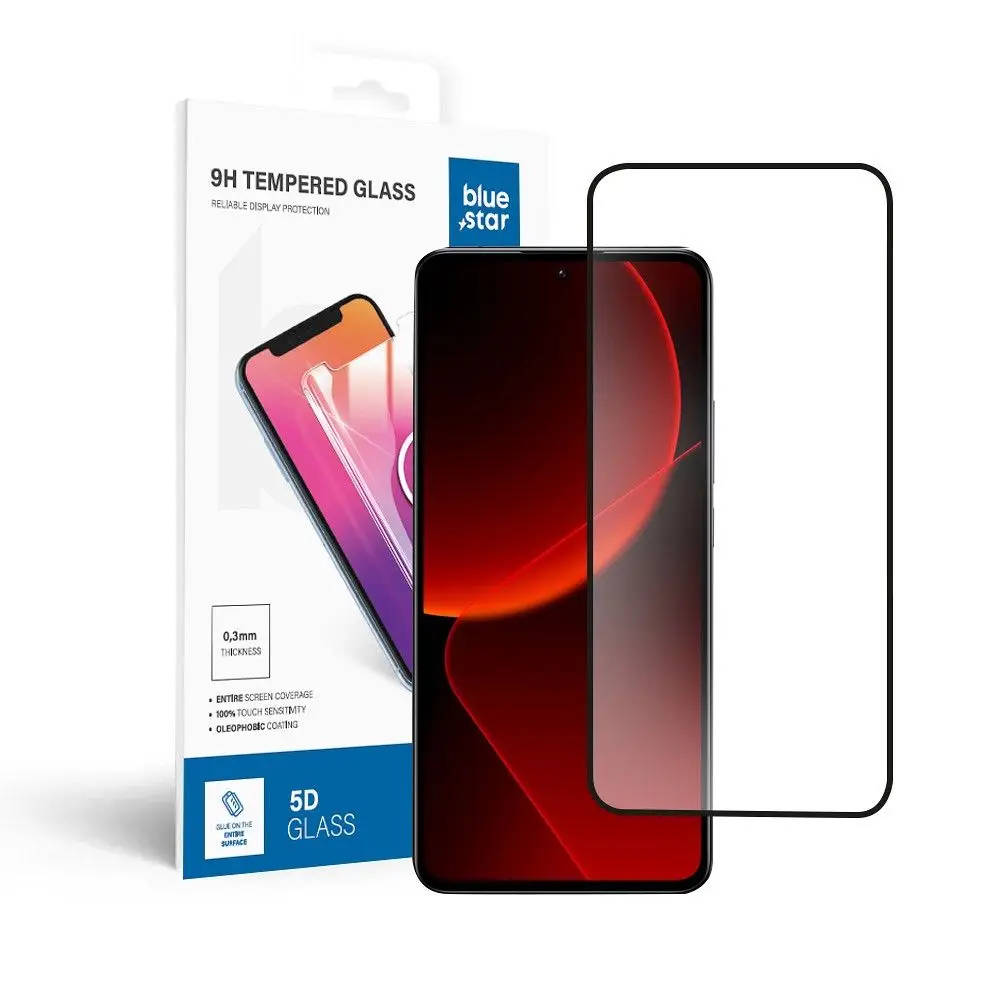 Kaljeno steklo za Xiaomi 13T PRO Blue Star 5D, črno