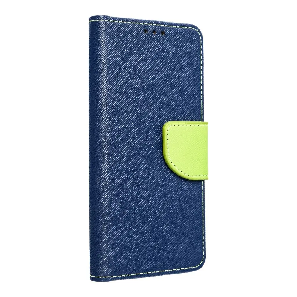Torba za iPhone 16 Plus Fancy Book v temno modri in limetkasti barvi