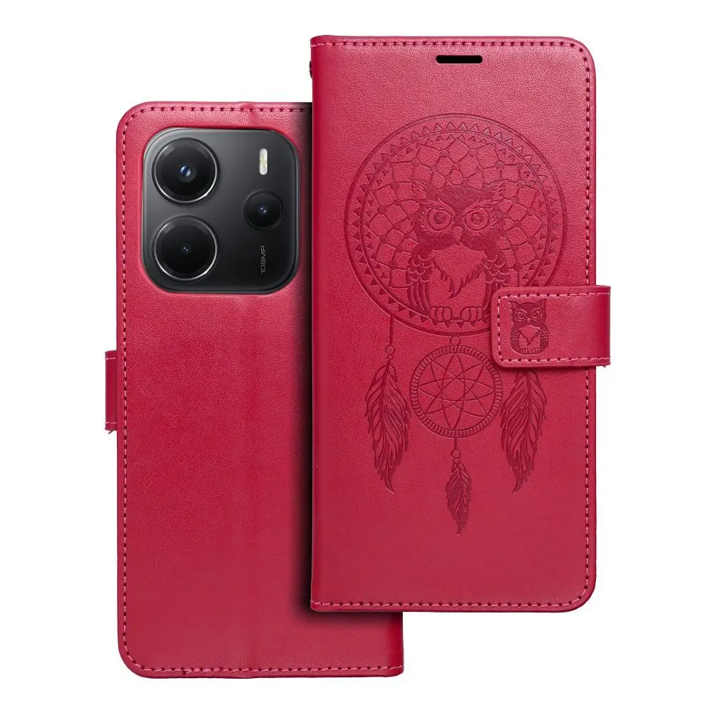 Torbica MEZZO Book za XIAOMI Redmi Note 14 5G, lovilec sanj, magenta