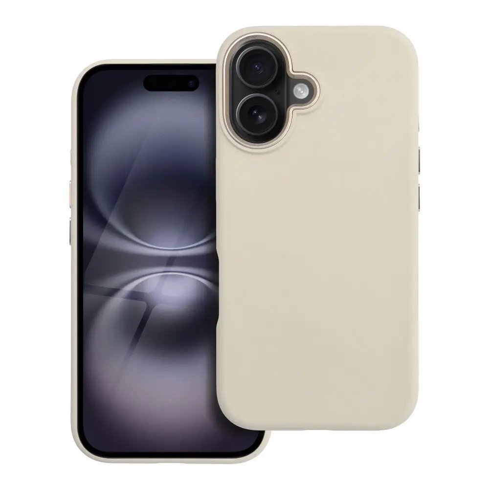 Ohišje za iPhone 16 Forcell F-Protect Frame Premium, združljivo z MagSafe, barva antique white 0INT
