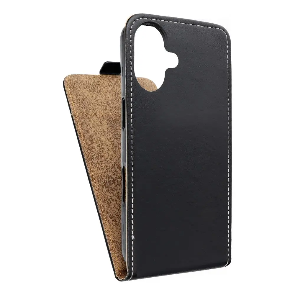 Vertikalni etui SLIM FLEXI FRESH za iPhone 16, črn