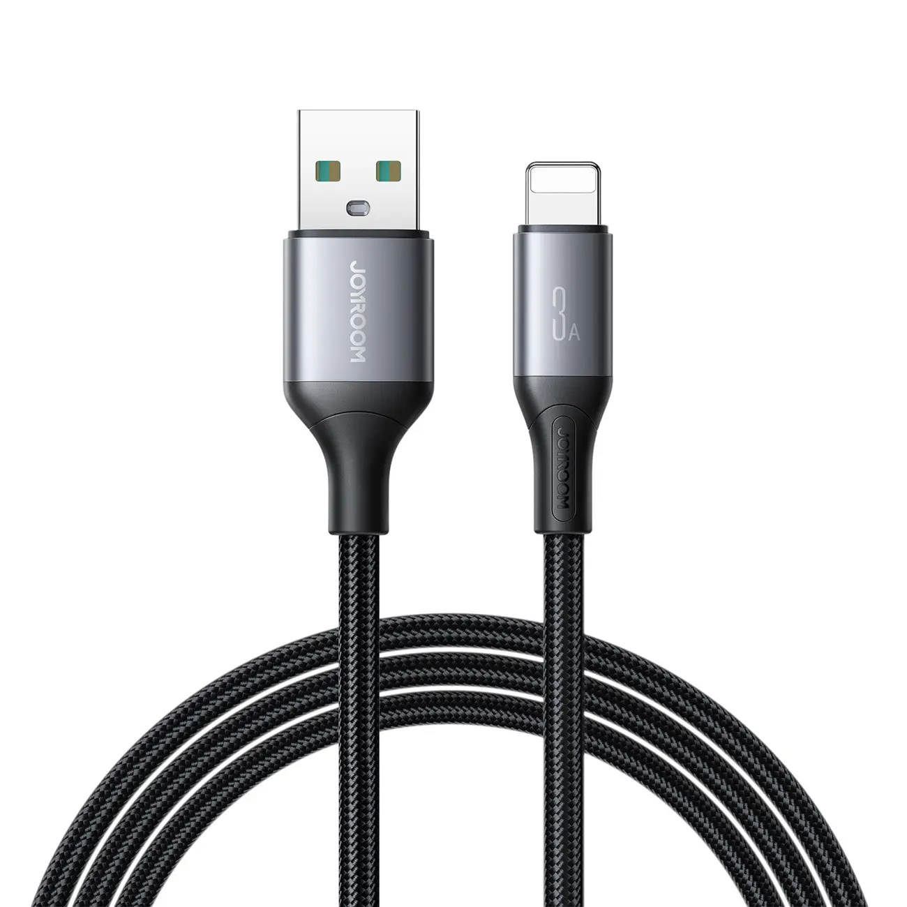 Kabel USB-A – iPhone Lightning 3A, 2 m – črn