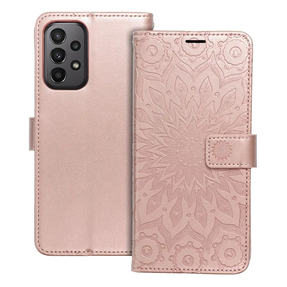 Torba MEZZO Book za SAMSUNG A23 5G, mandala, zlato-roza