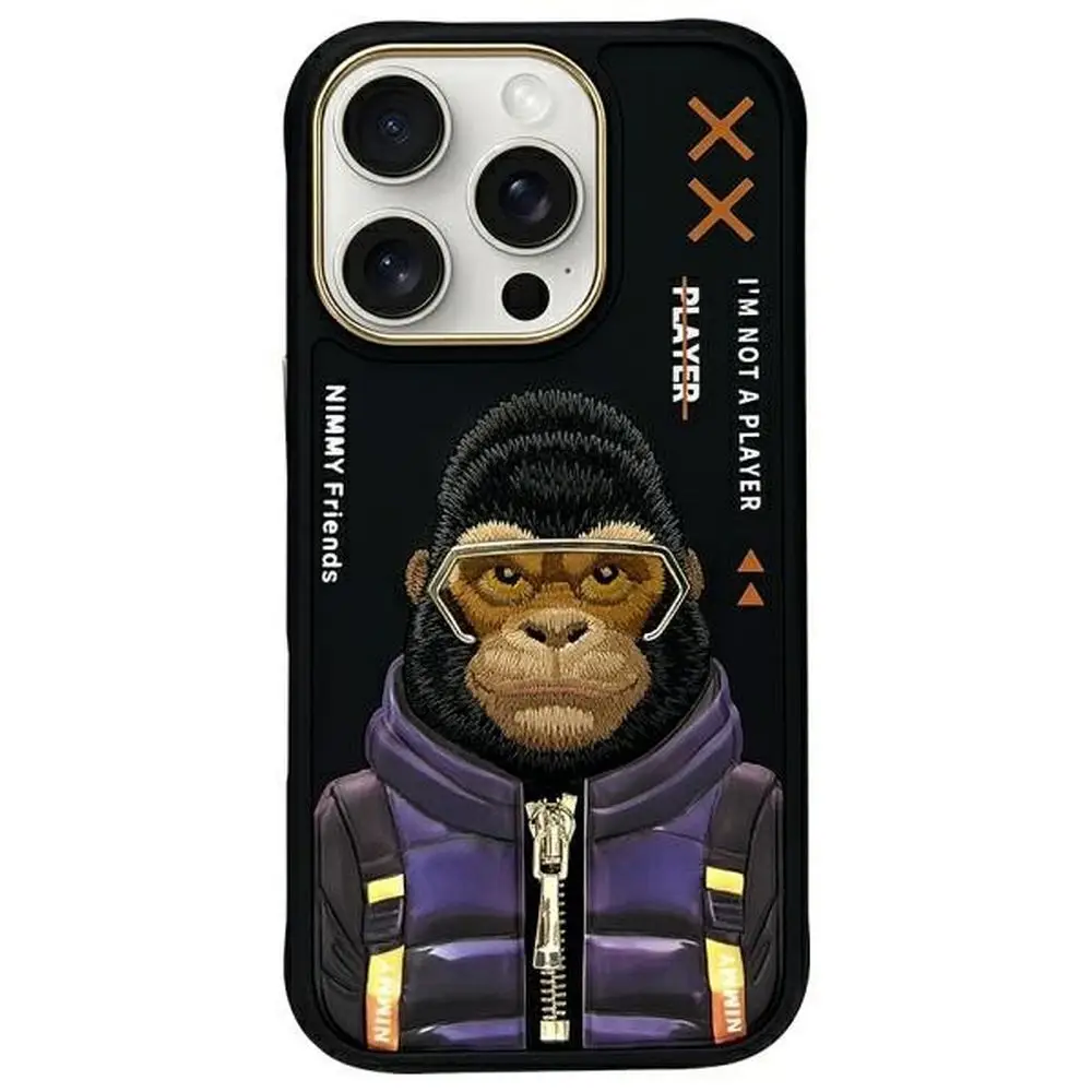 NIMMY etui COOL&CUTE 2.0 Monkey za iPhone 16 Pro Max, črn