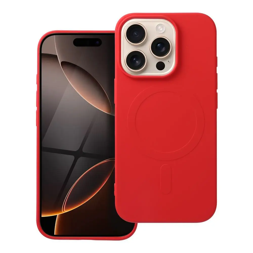SILICONE MAG COVER ovitek (z velikim izrezom), združljiv z MagSafe, za iPhone 16 Pro, rdeč