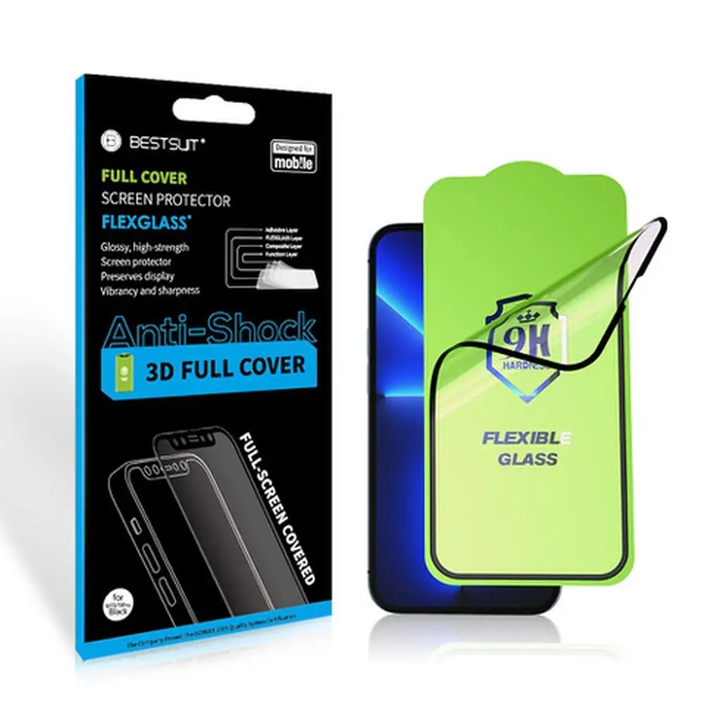 Hibridno steklo Bestsuit Flexible 5D Full Glue za iPhone 15 Plus, črno