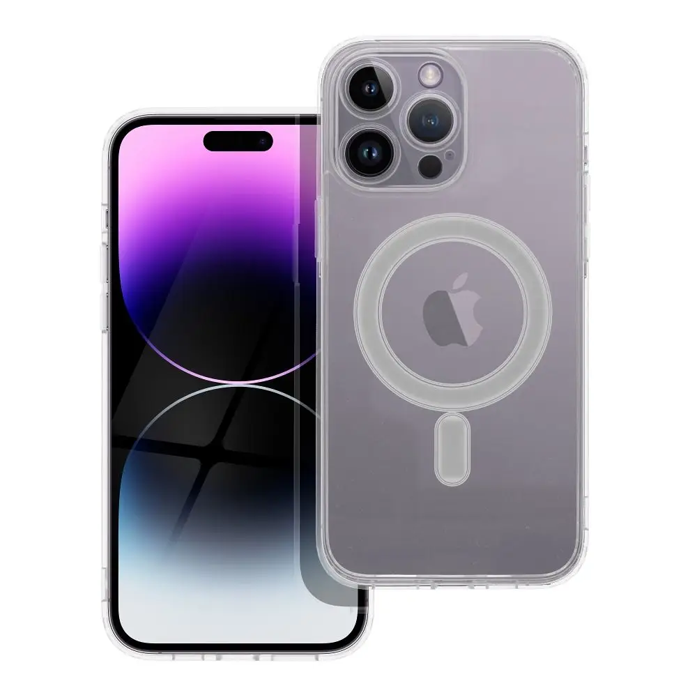 Transparentni etui za iPhone 14 PRO MAX Clear Mag Cover (STR / CAMERA PROTECTION), združljiv z MagSafe