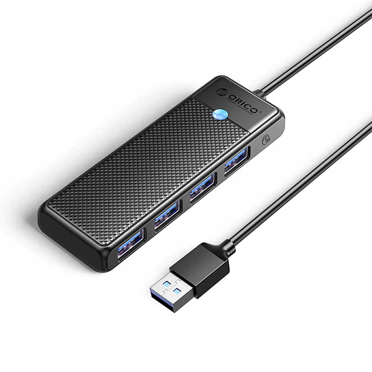 Hub PAPW4A-C3, razdelilnik 4x USB-A – črn