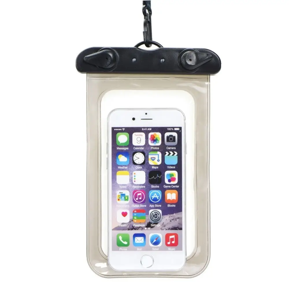 Univerzalno vodoodporno etui za telefon s plastičnim zapiranjem, črno