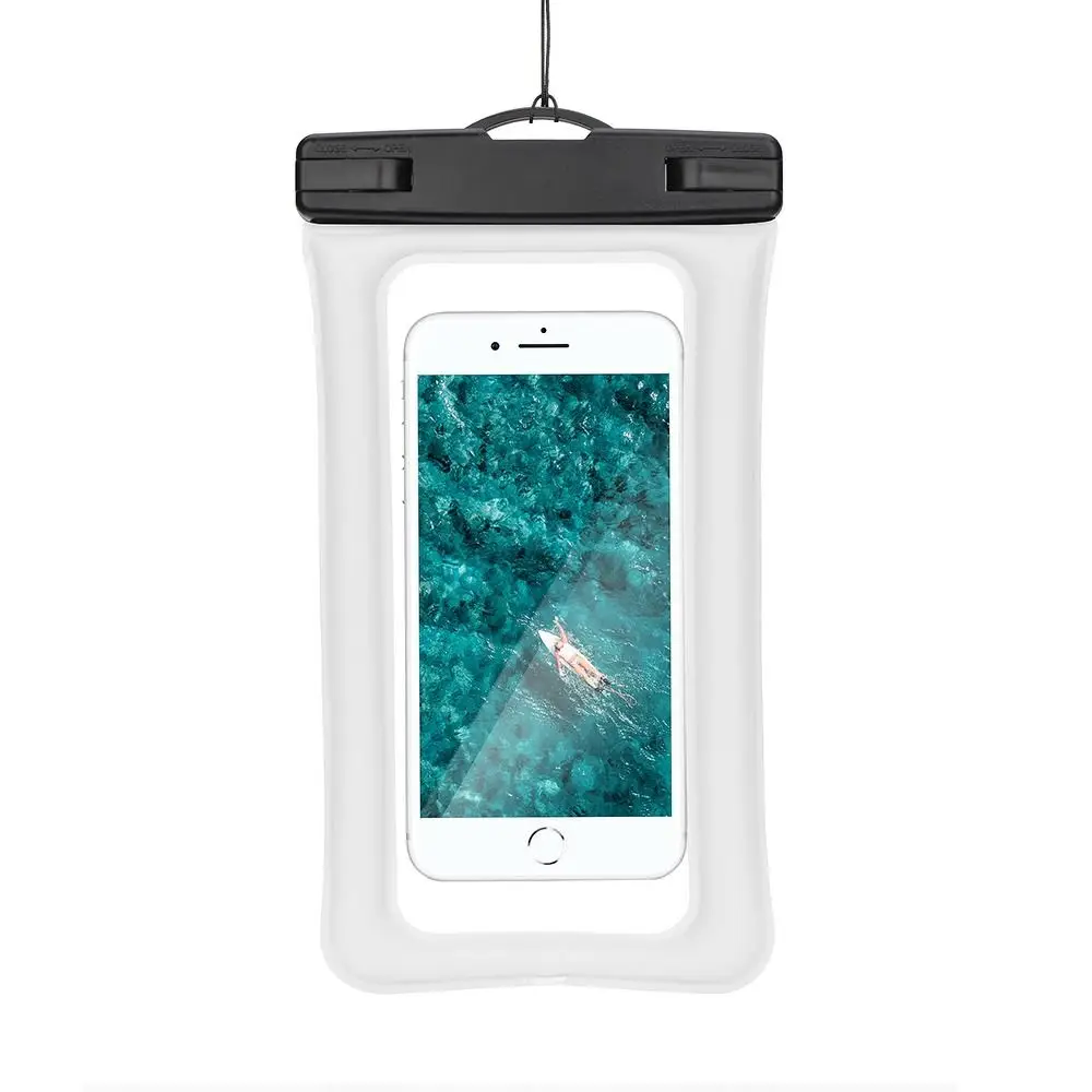 Univerzalno vodoodporno etui za telefon s plastičnim zapiranjem AIRBAG, kremasto belo