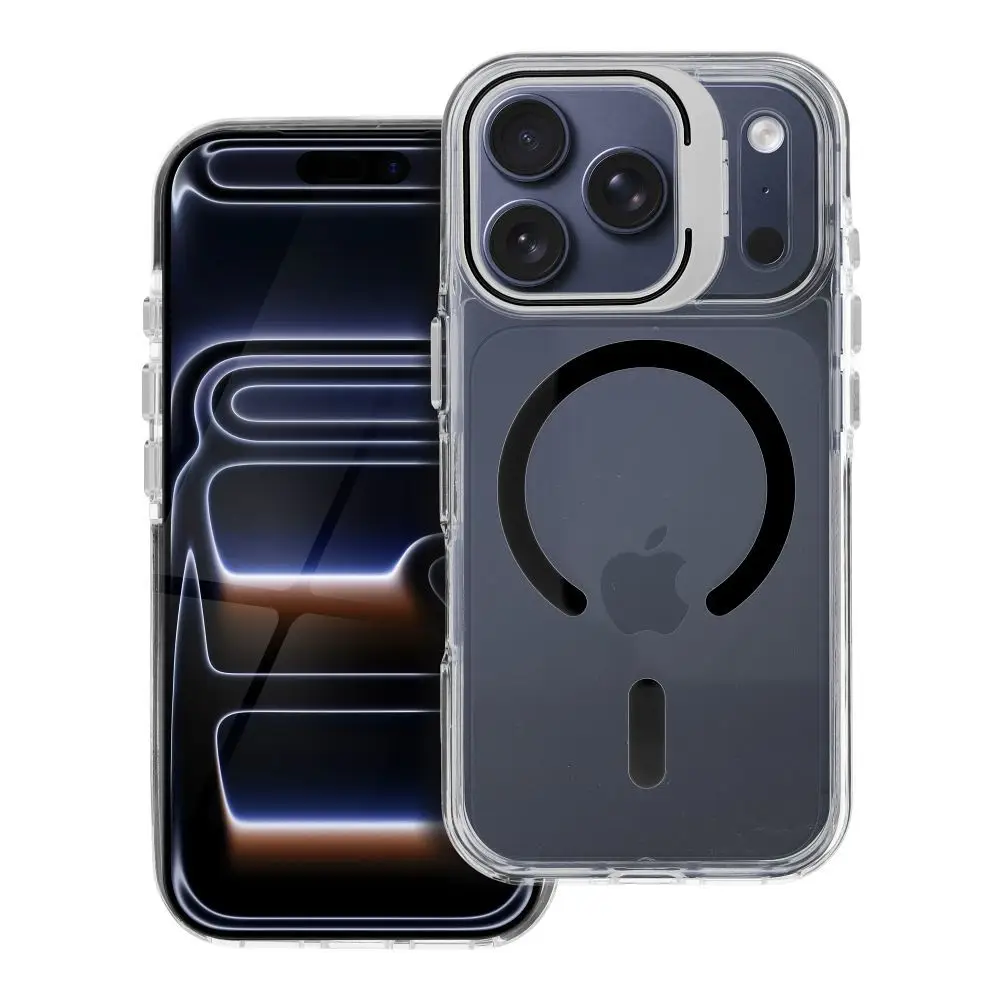 Črno etui za iPhone 15 Lens Mag Cover, združljivo z MagSafe