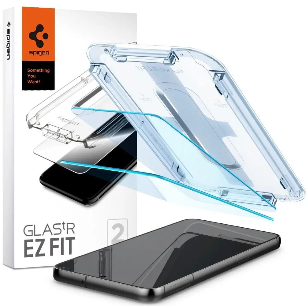 SPIGEN kaljeno steklo GLAS.TR"EZ FIT" (2-pak) za SAMSUNG S23, prozorno