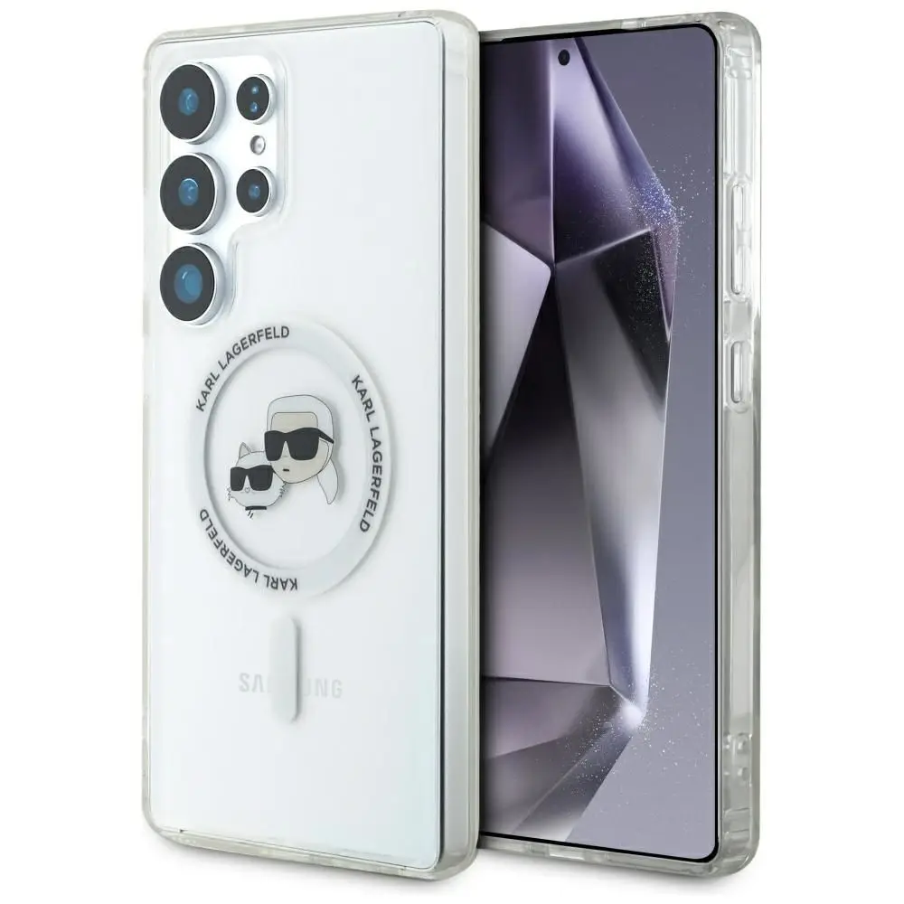 KARL LAGERFELD etui za SAMSUNG S25 Ultra KLHMS25LHLSKCH (Magnetic IML Metal KC Heads) belo