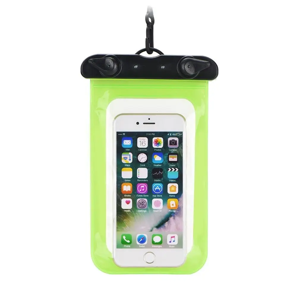 Univerzalno vodoodporno etui za telefon s plastičnim zapiranjem, zeleno