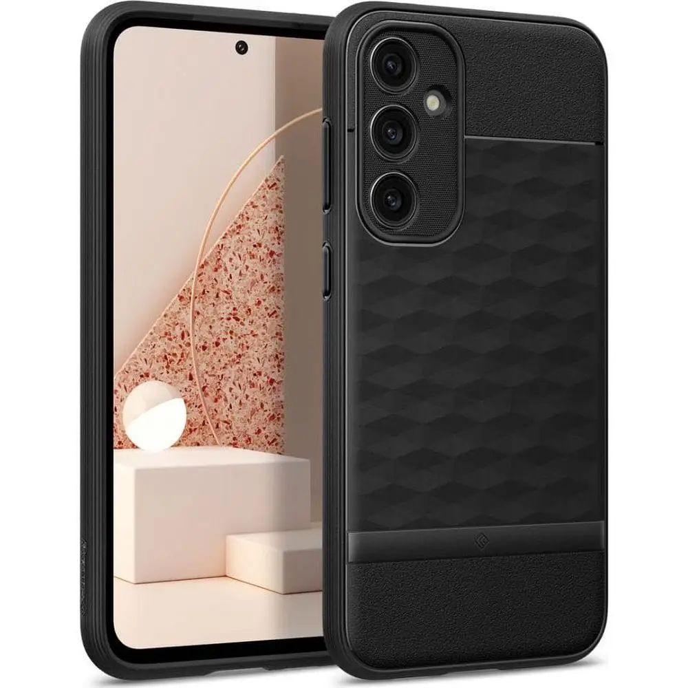 CASEOLOGY etui PARALLAX za SAMSUNG S23 FE v mat črni barvi