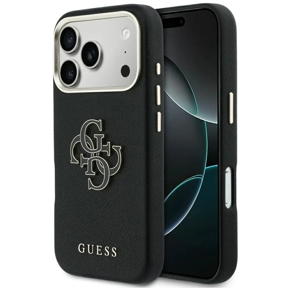 GUESS etui za iPhone 17 Pro GUHCP17L5PS4RGGK (PU FW Resin Logo) črno