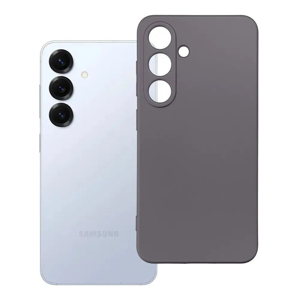 Torba za Samsung S25 v sivi barvi z metalnim odtenkom